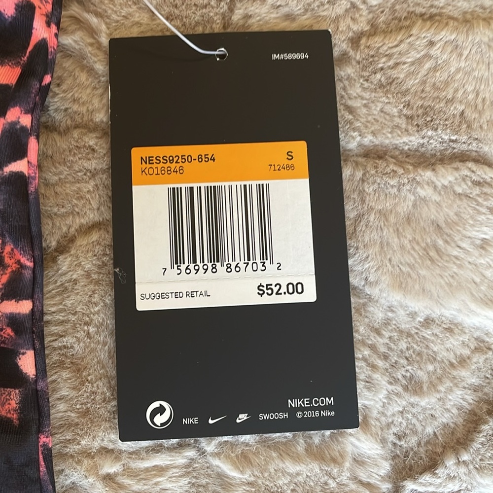 Nike V-Neck Cross Back Swim Tankini Top Blue Pint Print Small NEW - Picture 7 of 7